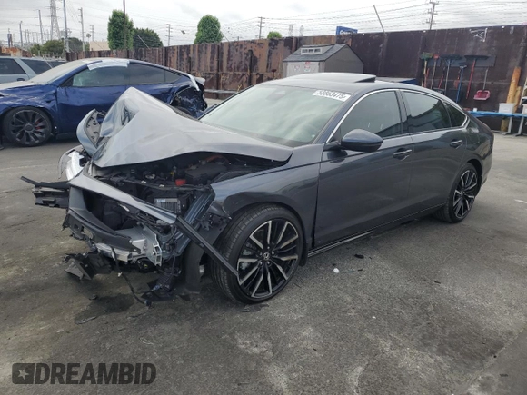 2023 Honda Accord Touring with VIN 1HGCY2F83PA013961, listed as a Copart auction lot 58853475 with 18,575 mi miles and Salvage title. Bid and sale history available at DreamBid. Image 1.