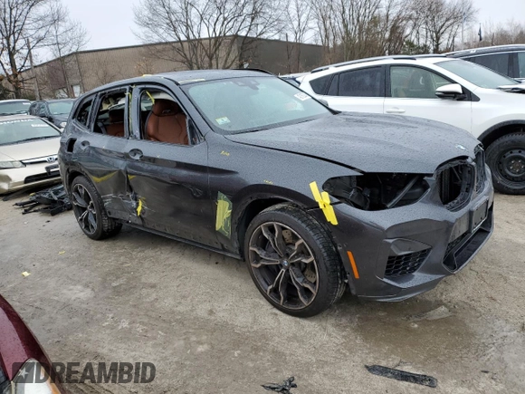 2021 BMW X3 M with VIN 5YMTS0C03M9F04458, listed as a Copart auction lot 42162245 with 52,156 mi miles and Salvage title. Bid and sale history available at DreamBid. Image 4.