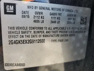 2016 Buick Regal с VIN 2G4GK5EX2G9112600, выставлен на аукционе Copart как лот 60922795 с пробегом 140 527 миль миль и Списание • Salvage title. История ставок и продаж доступна на DreamBid. Изображение 13.