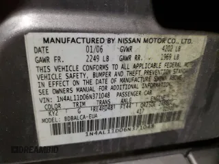 2006 Nissan Altima S z VIN 1N4AL11D06N371048, wystawiony jako Copart lot #57991445 z przebiegiem 77 274 mil mil oraz Szkoda całkowita • Salvage title. Historia ofert i sprzedaży dostępna na DreamBid. Obrazek 13.