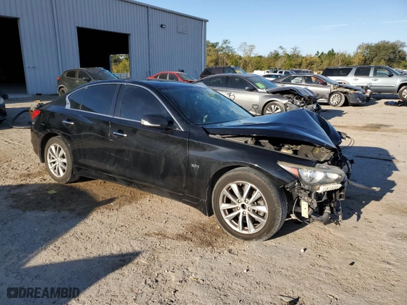 2017 Infiniti Q50 2.0t with VIN JN1CV7AP6HM642619, listed as a Copart auction lot 49704315 with 159,215 mi miles and Salvage Title. Bid and sale history available at carsss.com. Image 4.