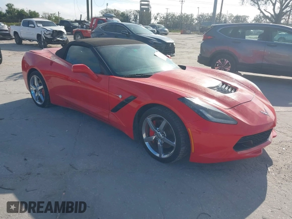 2015 Chevrolet Corvette 1LT with VIN 1G1YB3D7XF5124917, listed as a IAAI auction lot 41567848 with 104,886 mi miles. Bid and sale history available at carsss.com. Image 1.