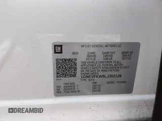 2020 Chevrolet Traverse LS with VIN 1GNEVFKW9LJ302128, listed as a IAAI auction lot 41033122 with 44,539 mi miles. Bid and sale history available at carsss.com. Image 9.