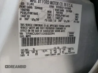 2002 Ford Escape XLT Choice with VIN 1FMCU04152KB22294, listed as a Copart auction lot 52816355 with 0 mi miles and Salvage Title. Bid and sale history available at carsss.com. Image 14.