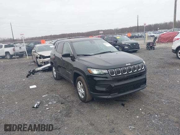 2022 Jeep Compass Sport with VIN 3C4NJCAB9NT213978, listed as a IAAI auction lot 41787199 with 29,142 mi miles and . Bid and sale history available at carsss.com. Image 1.