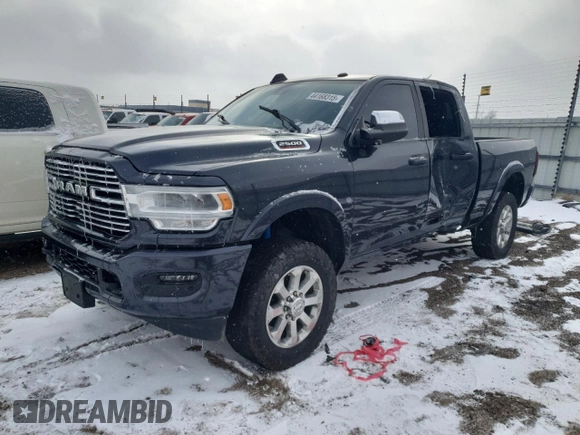 2020 Ram 2500 Laramie with VIN 3C6UR5FL2LG107256, listed as a Copart auction lot 44168315 with 91,849 mi miles and Salvage Title. Bid and sale history available at carsss.com. Image 1.