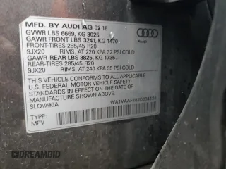 2018 Audi Q7 Prestige with VIN WA1VAAF78JD034124, listed as a Copart auction lot 54391935 with 120,946 mi miles and Salvage title. Bid and sale history available at DreamBid. Image 13.
