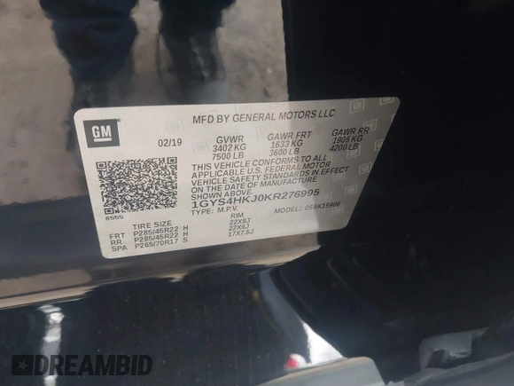 2019 Cadillac Escalade ESV Luxury z VIN 1GYS4HKJ0KR276995, wystawiony jako IAAI lot #41600945 z przebiegiem 87 701 mil mil oraz . Historia ofert i sprzedaży dostępna na DreamBid. Obrazek 9.