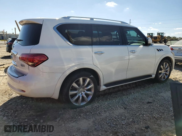 2012 Infiniti QX56 7-passenger with VIN JN8AZ2NF8C9517540, listed as a Copart auction lot 75046604 with 213,468 mi miles and Salvage Title. Bid and sale history available at carsss.com. Image 3.