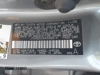 2004 Toyota Prius z VIN JTDKB20U440028214, wystawiony jako IAAI lot #42496772 z przebiegiem 218 863 mil mil oraz . Historia ofert i sprzedaży dostępna na DreamBid. Obrazek 9.