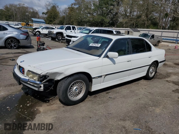 2001 BMW 7 Series 740iL with VIN WBAGH83451DP31373, listed as a Copart auction lot 49294285 with 147,483 mi miles and Salvage Title. Bid and sale history available at carsss.com. Image 1.