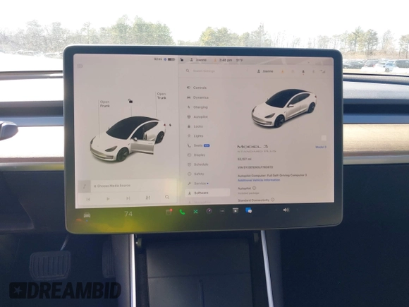 2020 Tesla Model 3 Standard Range Plus with VIN 5YJ3E1EA0LF783672, listed as a IAAI auction lot 41903431 with 52,157 mi miles and . Bid and sale history available at carsss.com. Image 18.