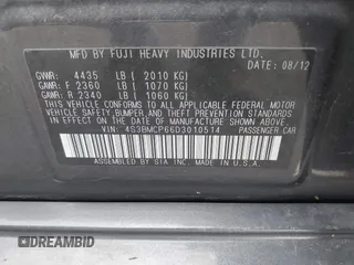 2013 Subaru Legacy Limited with VIN 4S3BMCP66D3010514, listed as a IAAI auction lot 42102821 with 180,181 mi miles and . Bid and sale history available at DreamBid. Image 9.
