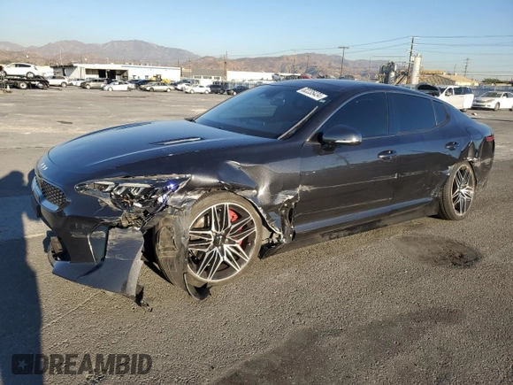 2022 Kia Stinger GT1 with VIN KNAE45LCXN6106633, listed as a Copart auction lot 82235434 with 72,786 mi miles and Salvage Title. Bid and sale history available at DreamBid. Image 1.