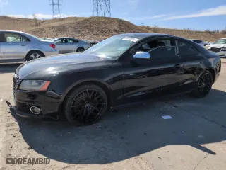 2012 Audi S5 Prestige with VIN WAUVVAFR5CA002163, listed as a Copart auction lot 53378985 with 124,105 mi miles and Salvage Title. Bid and sale history available at carsss.com. Image 1.