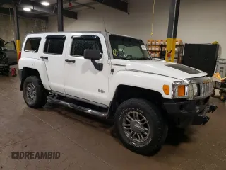 2007 Hummer H3 SUV with VIN 5GTDN13E078156947, listed as a Copart auction lot 53862914 with 166,532 mi miles and Salvage Title. Bid and sale history available at carsss.com. Image 4.