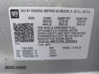 2024 GMC Terrain SLE с VIN 3GKALMEG7RL329064, выставлен на аукционе IAAI как лот 42169068 с пробегом 15 798 миль миль и . История ставок и продаж доступна на DreamBid. Изображение 9.