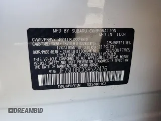 2025 Subaru Forester Premium with VIN JF2SLDBCXSH522476, listed as a Copart auction lot 57898805 with 1,999 mi miles and Salvage title. Bid and sale history available at DreamBid. Image 13.