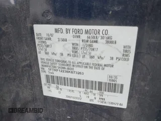 2008 Ford F-150 XL with VIN 1FTRF12238KB73263, listed as a IAAI auction lot 41716187 with Not Provided miles. Bid and sale history available at carsss.com. Image 9.