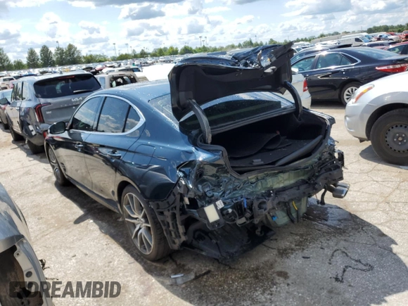 2022 Genesis G70 2.0T with VIN KMTG34TA9NU091742, listed as a Copart auction lot 61888064 with 18,349 mi miles and Salvage Title. Bid and sale history available at DreamBid. Image 2.