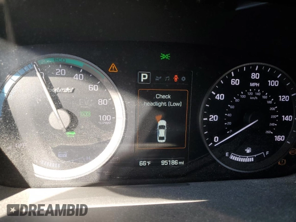 2017 Hyundai Sonata Hybrid SE with VIN KMHE24L13HA045818, listed as a Copart auction lot 41000244 with 95,186 mi miles. Bid and sale history available at carsss.com. Image 9.