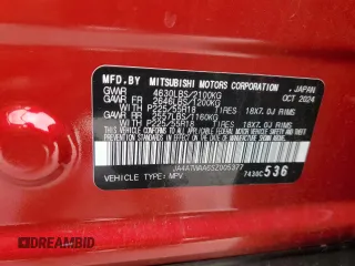 2025 Mitsubishi Eclipse Cross SE z VIN JA4ATWAA6SZ005377, wystawiony jako Copart lot #57133725 z przebiegiem 7 423 mil mil oraz Nie do naprawy • Non repairable. Historia ofert i sprzedaży dostępna na DreamBid. Obrazek 13.