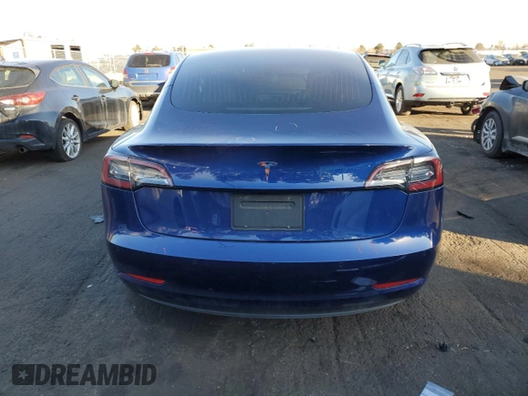 2020 Tesla Model 3 Standard Range Plus with VIN 5YJ3E1EA6LF615079, listed as a Copart auction lot 44259525 with 25,464 mi miles and Salvage Title. Bid and sale history available at DreamBid. Image 6.