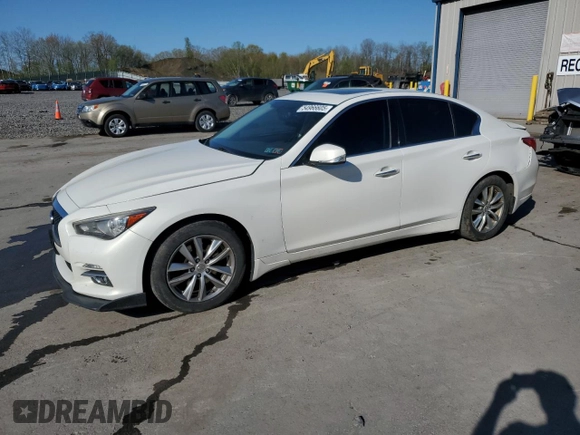 2015 Infiniti Q50 Premium with VIN JN1BV7AR7FM396450, listed as a Copart auction lot 54966605 with 179,342 mi miles and Salvage Title. Bid and sale history available at carsss.com. Image 1.