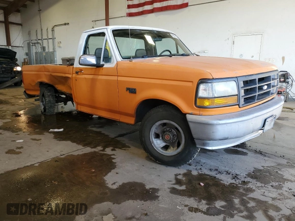 1993 Ford F-150 with VIN 1FTDF15Y1PNA42081, listed as a Copart auction lot 48376795 with 0 mi miles and Salvage Title. Bid and sale history available at carsss.com. Image 4.