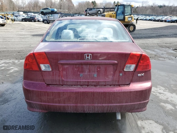 2005 Honda Civic Sdn EX with VIN 2HGES26745H570006, listed as a Copart auction lot 50536625 with 88,550 mi miles and Salvage Title. Bid and sale history available at carsss.com. Image 6.