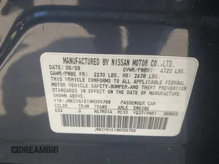 2009 Infiniti G37 Journey with VIN JNKCV61E19M306799, listed as a IAAI auction lot 42056449 with Not Provided miles and . Bid and sale history available at carsss.com. Image 9.