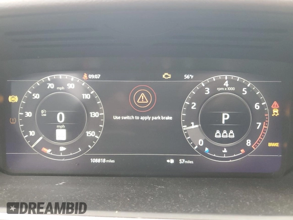 2019 Land Rover Range Rover Sport HSE with VIN SALWR2RV5KA422443, listed as a Copart auction lot 53635795 with 108,818 mi miles and Salvage title. Bid and sale history available at DreamBid. Image 9.
