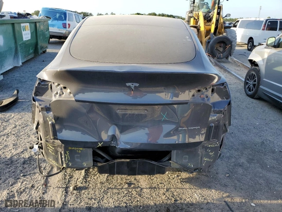 2021 Tesla Model Y Long Range with VIN 5YJYGAEE5MF211422, listed as a Copart auction lot 50157885 with 43,415 mi miles and Salvage Title. Bid and sale history available at carsss.com. Image 6.