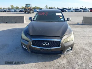 2014 Infiniti Q50 with VIN JN1BV7AP8EM683390, listed as a IAAI auction lot 40941679 with 154,408 mi miles. Bid and sale history available at carsss.com. Image 13.