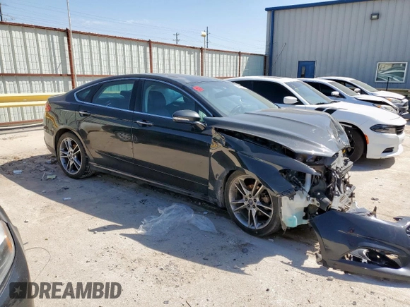 2013 Ford Fusion Titanium with VIN 3FA6P0K91DR323583, listed as a Copart auction lot 52909605 with 0 mi miles and Salvage Title. Bid and sale history available at carsss.com. Image 4.