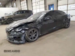 2021 Tesla Model S Plaid with VIN 5YJSA1E64MF454817, listed as a Copart auction lot 48243935 with 0 mi miles and Salvage Title. Bid and sale history available at carsss.com. Image 1.