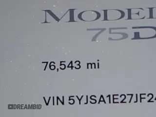2018 Tesla Model S 75D с VIN 5YJSA1E27JF241451, выставлен на аукционе IAAI как лот 42374353 с пробегом 76 543 миль миль и . История ставок и продаж доступна на DreamBid. Изображение 16.