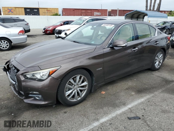 2014 Infiniti Q50 Hybrid Premium с VIN JN1AV7AP0EM691043, выставлен на аукционе Copart как лот 50598135 с пробегом 78 243 миль миль и Списание • Salvage title. История ставок и продаж доступна на DreamBid. Изображение 1.