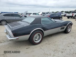1969 Chevrolet Corvette z VIN 1946795712213, wystawiony jako Copart lot #74741564 z przebiegiem 92 858 mil mil oraz Szkoda całkowita • Salvage title. Historia ofert i sprzedaży dostępna na DreamBid. Obrazek 3.