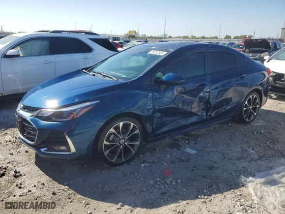 2019 Chevrolet Cruze Premier with VIN 1G1BF5SM4K7130158, listed as a Copart auction lot 75222854 with 87,916 mi miles and Salvage Title. Bid and sale history available at carsss.com. Image 1.
