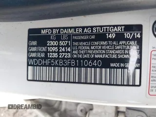 2015 Mercedes-Benz E 350 Sport with VIN WDDHF5KB3FB110640, listed as a IAAI auction lot 42185916 with 96,389 mi miles and . Bid and sale history available at DreamBid. Image 9.