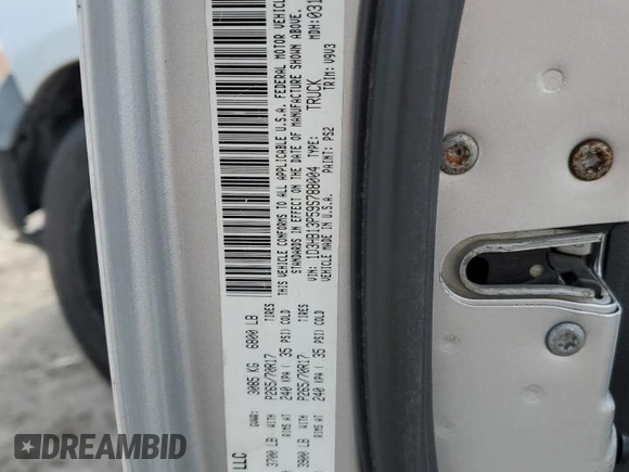 2009 Dodge 1500 TRX with VIN 1D3HB13P59S788004, listed as a Copart auction lot 82745894 with 226,523 mi miles and Salvage title. Bid and sale history available at DreamBid. Image 13.