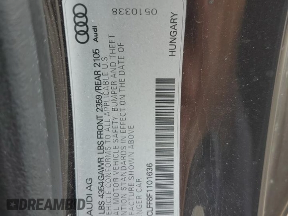 2015 Audi A3 1.8T Premium Plus with VIN WAU5CLFF8F1101636, listed as a Copart auction lot 56336754 with 125,709 mi miles and Salvage Title. Bid and sale history available at carsss.com. Image 14.