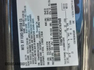 2019 Ford Mustang EcoBoost с VIN 1FA6P8TH5K5163468, выставлен на аукционе Copart как лот 56547035 с пробегом 56 977 миль миль и Списание • Salvage title. История ставок и продаж доступна на DreamBid. Изображение 13.