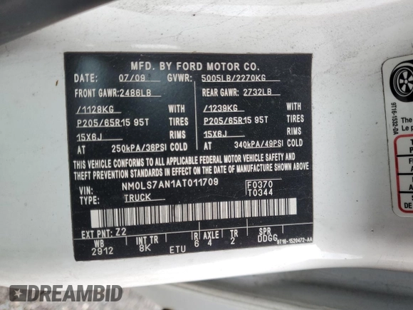 2010 Ford Transit Connect XL z VIN NM0LS7AN1AT011709, wystawiony jako Copart lot #43480425 z przebiegiem 274 645 mil mil oraz Szkody całkowita. Historia ofert i sprzedaży dostępna na DreamBid. Obrazek 13.