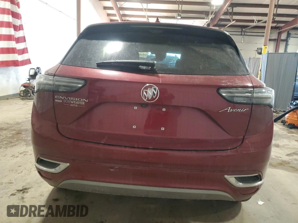 2021 Buick Envision Avenir with VIN LRBFZSR42MD166292, listed as a Copart auction lot 41737605 with 21,560 mi miles and Salvage Title. Bid and sale history available at carsss.com. Image 6.