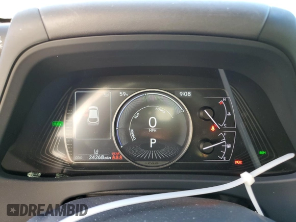 2023 Lexus UX 250h F Sport with VIN JTHB9JBHXP2067404, listed as a Copart auction lot 43605075 with 24,268 mi miles and Salvage title. Bid and sale history available at DreamBid. Image 9.