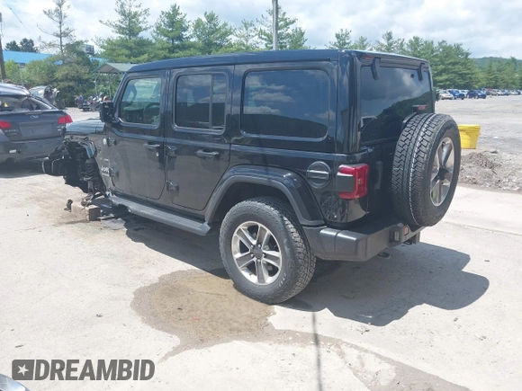 2021 Jeep Wrangler Unlimited Sahara with VIN 1C4HJXEN4MW610287, listed as a IAAI auction lot 42538525 with 24,861 mi miles and . Bid and sale history available at DreamBid. Image 3.