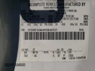 2015 Ford F-350 с VIN 1FDRF3G63FEB30721, выставлен на аукционе Copart как лот 73020164 с пробегом 330 236 миль миль и Чистый • Clean title. История ставок и продаж доступна на DreamBid. Изображение 12.