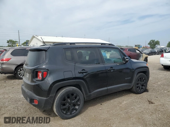 2017 Jeep Renegade Latitude with VIN ZACCJABBXHPF27614, listed as a Copart auction lot 59770505 with 95,981 mi miles and Salvage title. Bid and sale history available at DreamBid. Image 3.
